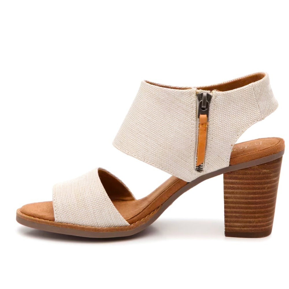TOMS Majorca Sandal Ivory Fabric Size 11 - Picture 2 of 6